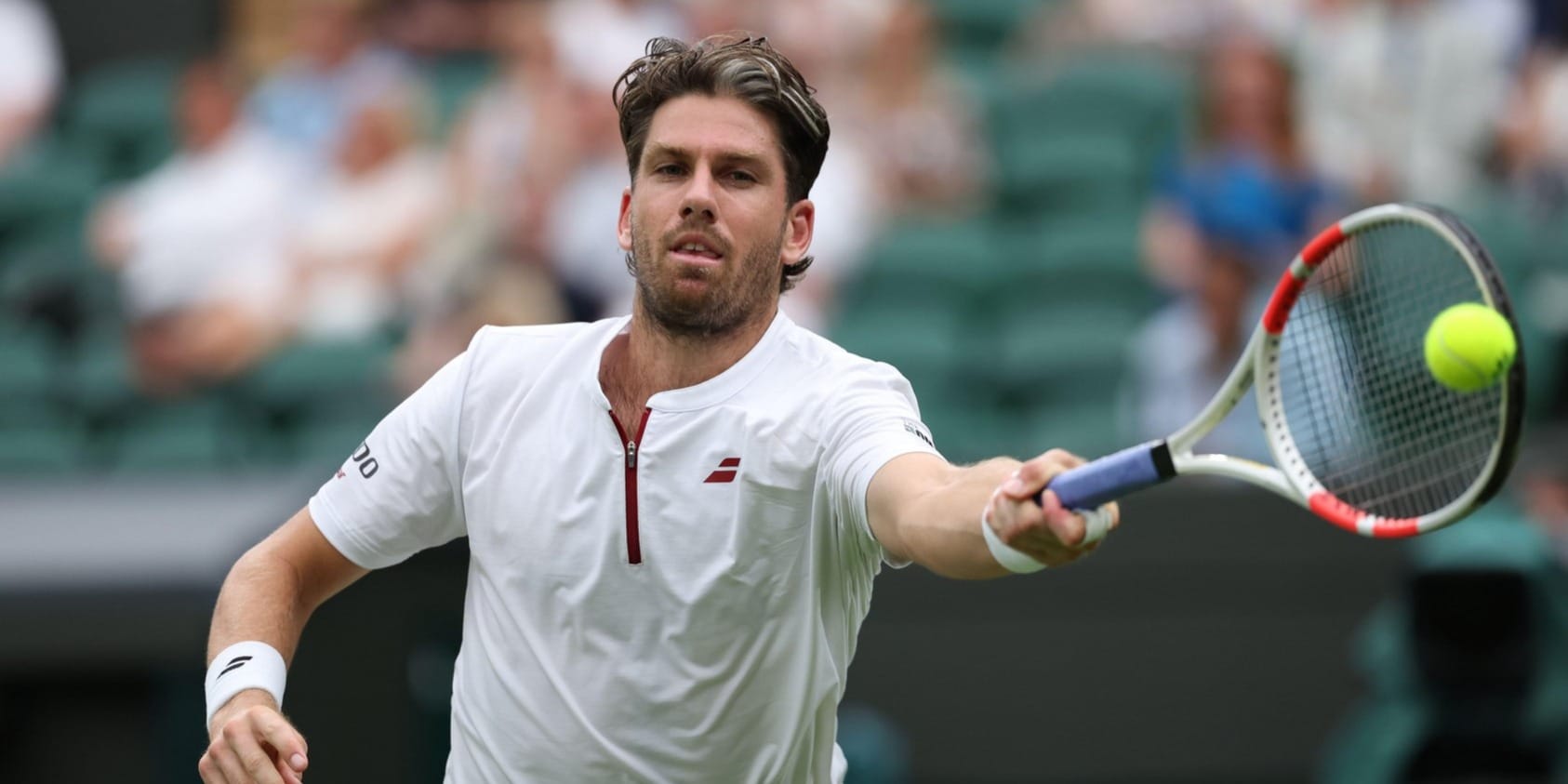 Cameron Norrie in action at Wimbledon