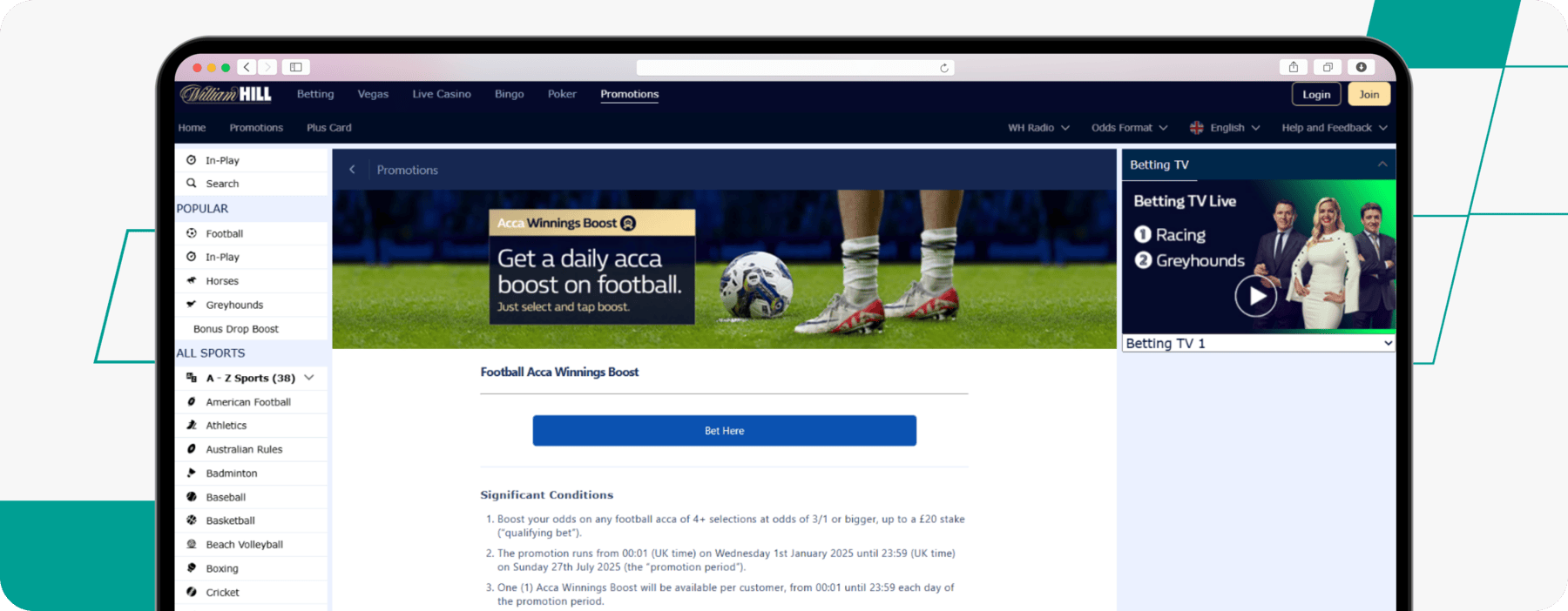 Daily ACCA on Football, Promotion on William Hill