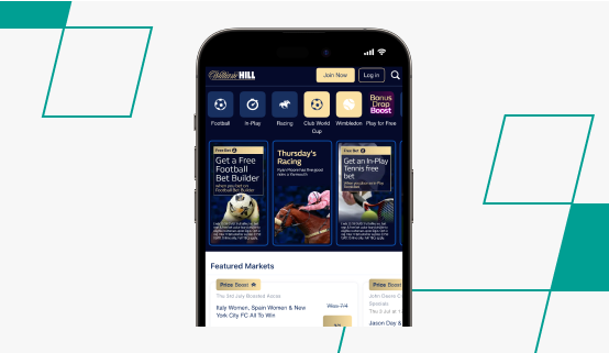 William Hill betting markets on website
