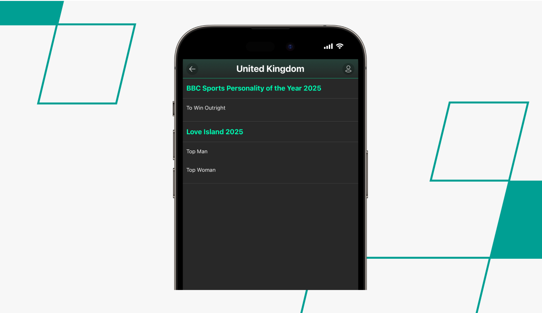 screenshot of bet365's novelty betting options