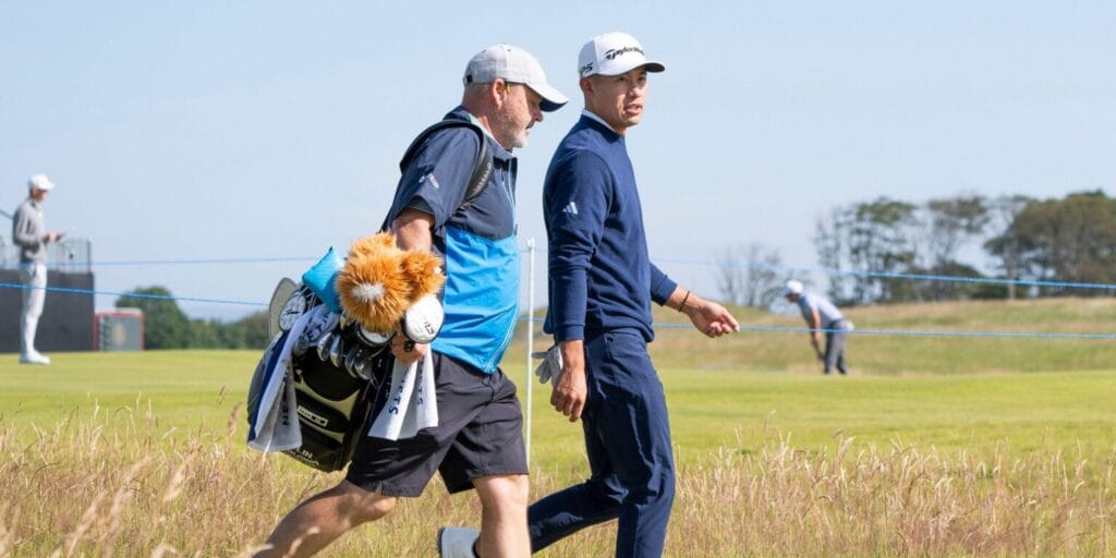 Collin Morikawa and Billy Foster at the Genesis Scottish Open