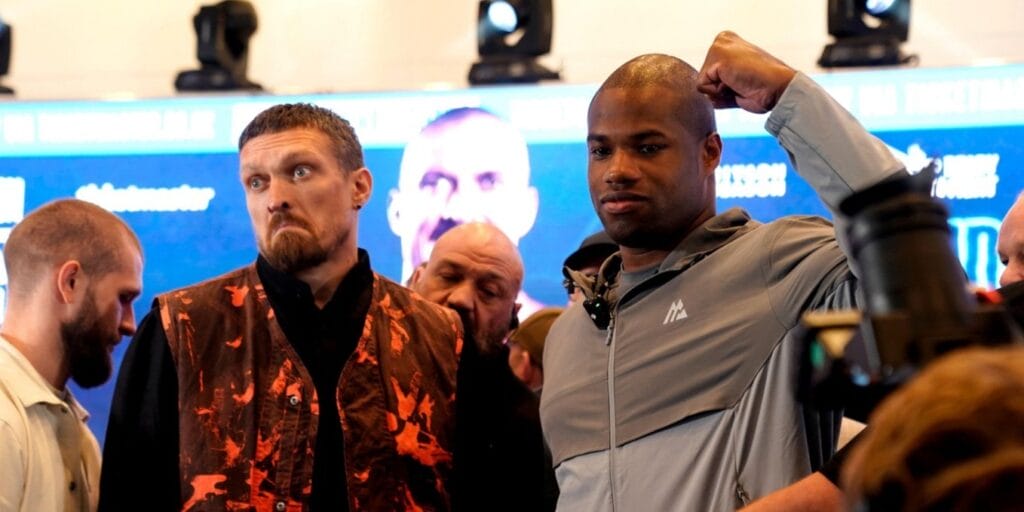 Oleksandr Usyk Vs Daniel Dubois tips as they attend pre-fight press conference