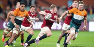 British and Irish Lions' Jack Morgan in action during the 2025 Lions tour.