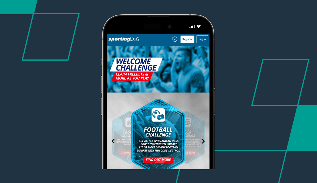 screenshot of sportingbet's welcome challenge