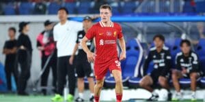 Florian Wirtz on the pitch for Liverpool's friendly match against Yokohoma F. Marinos