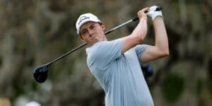 Matt Fitzpatrick tees off at the Arnold Palmer Invitational.