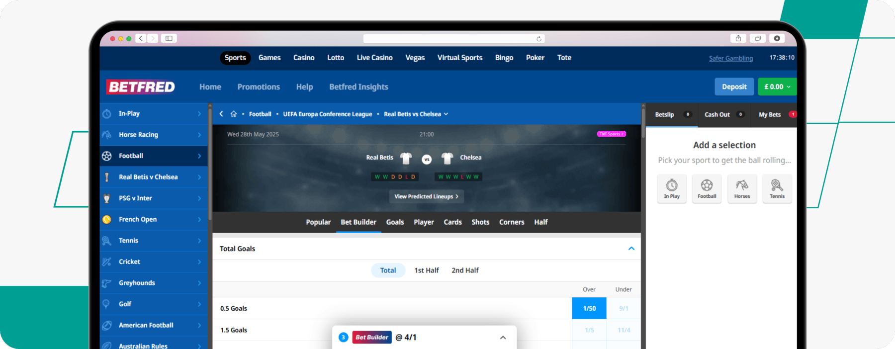 Betfred Betbuilder Screenshot