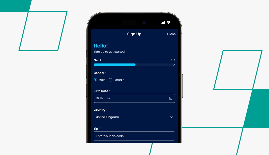 Highbet registration process step 2