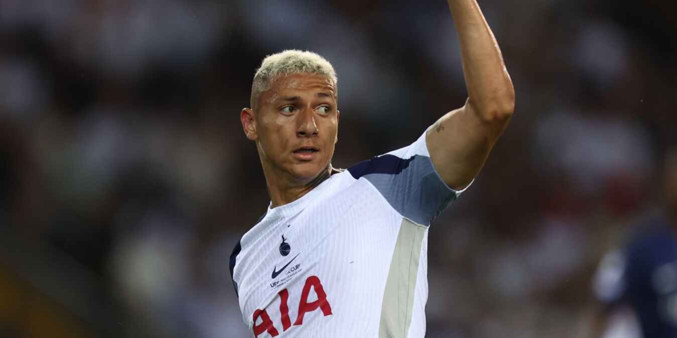 Richarlison gestures during the UEFA Supercup Final 2025 match between PSG and Tottenham Hotspur