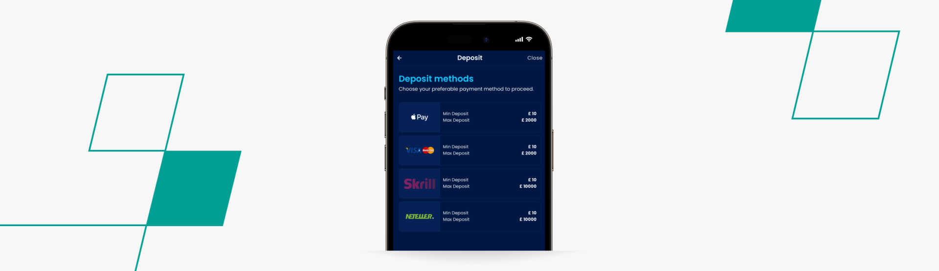 Deposit methods on Highbet
