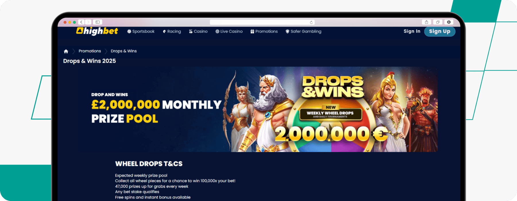 Highbet drops and wins offer