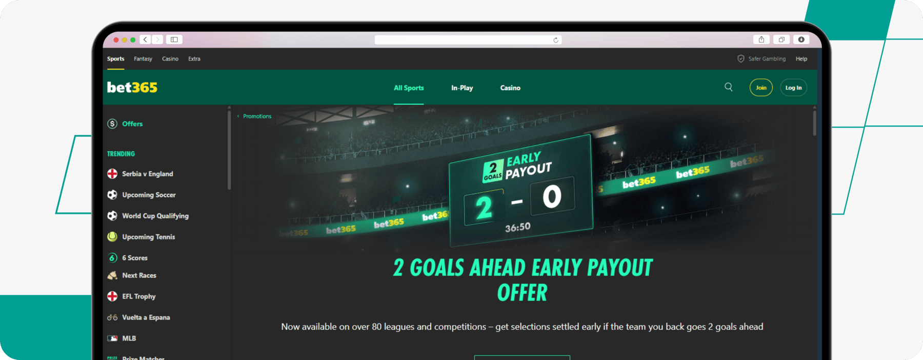 Goals ahead offer on bet365
