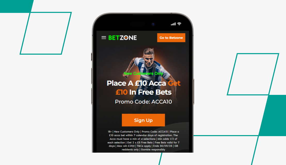 screenshot of betzone sports welcome offer