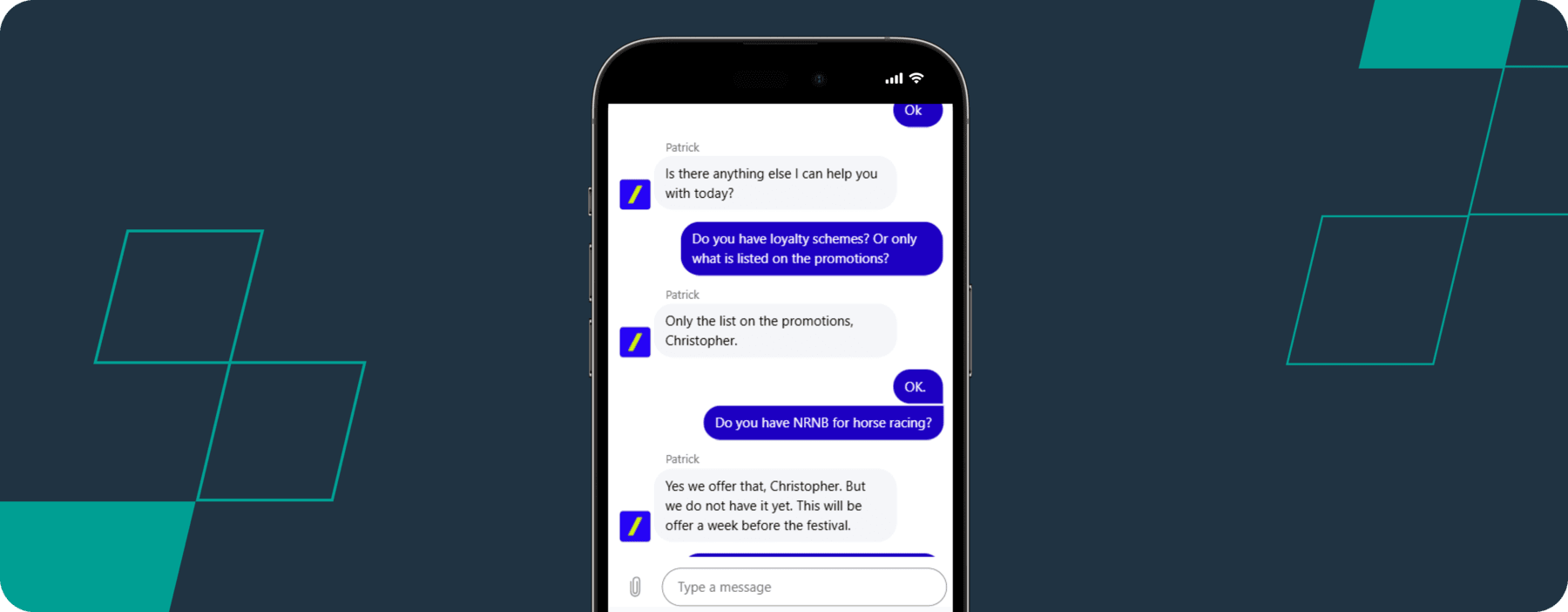 screenshot of boylesports live chat