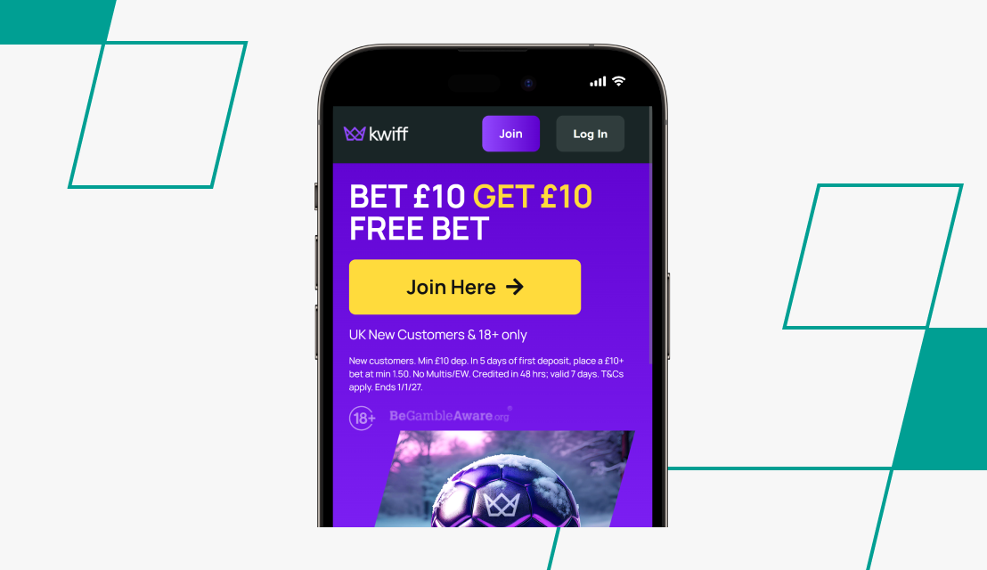 screenshot of kwiff registration process step 1