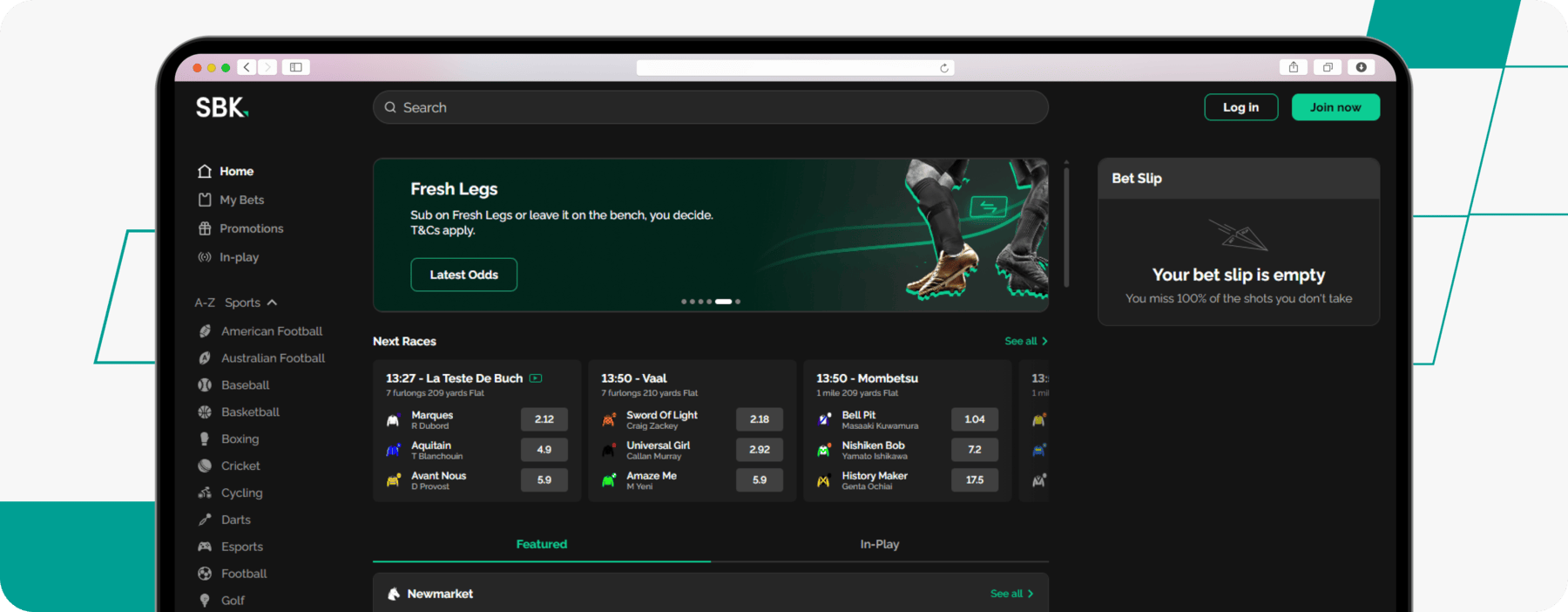 screenshot of sbk ireland site