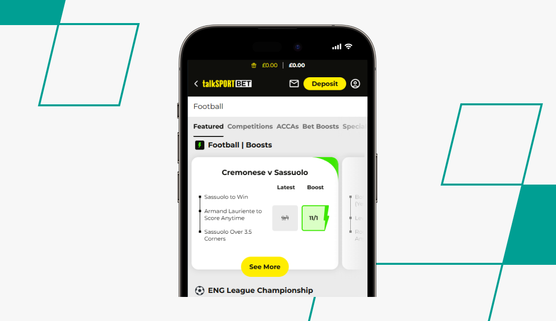 screenshot of talksport bet deposit step 1