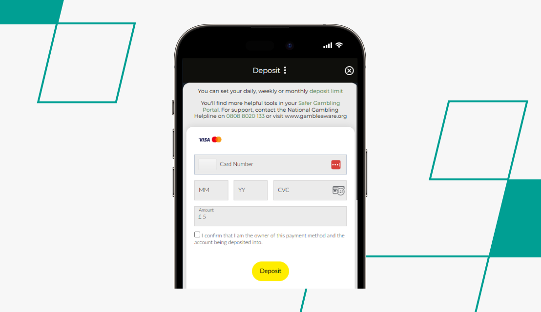 screenshot of talksport bet deposit step 2