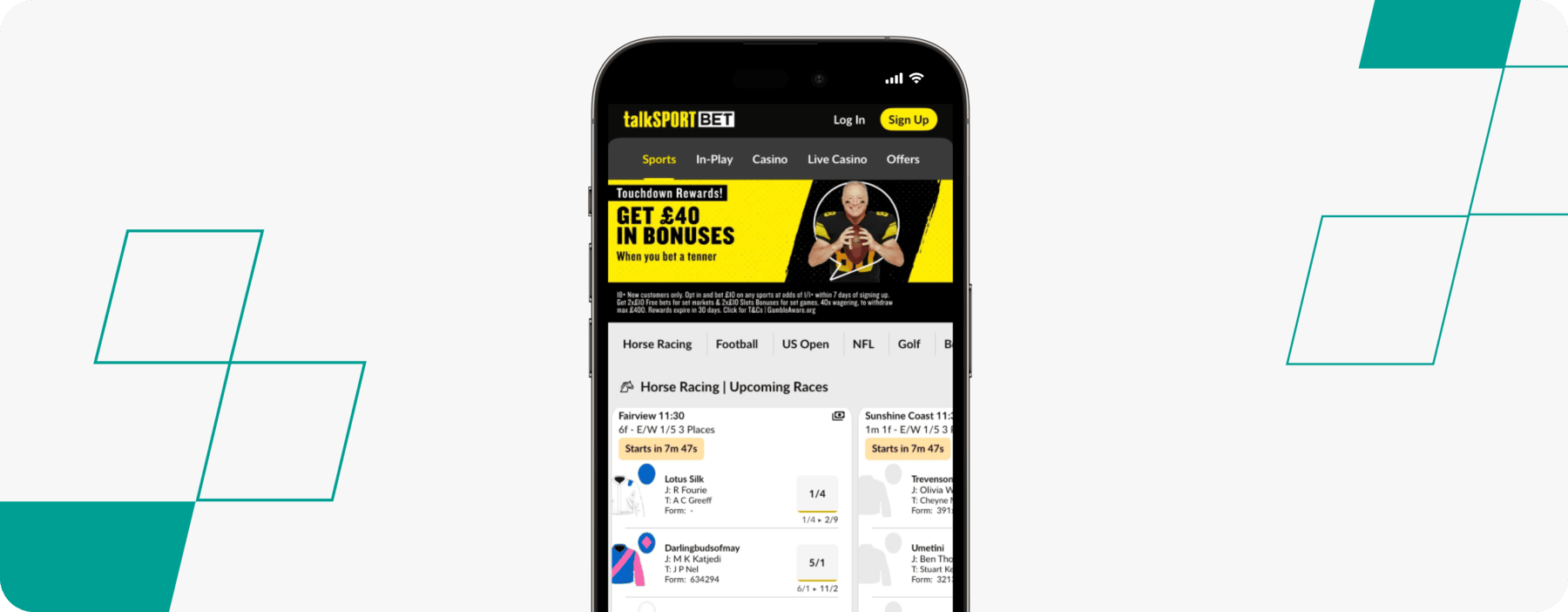screenshot of talksport bet mobile app
