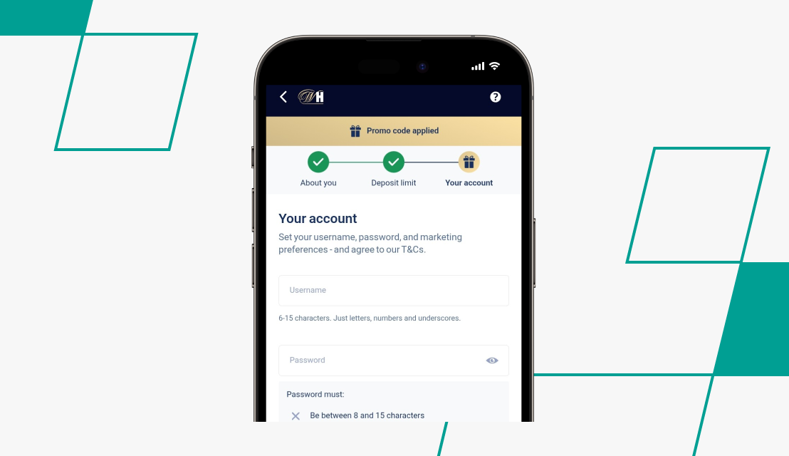 screenshot of william hill registration step 3