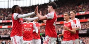 Arsenal Celebrating Declan Rice Eze Football