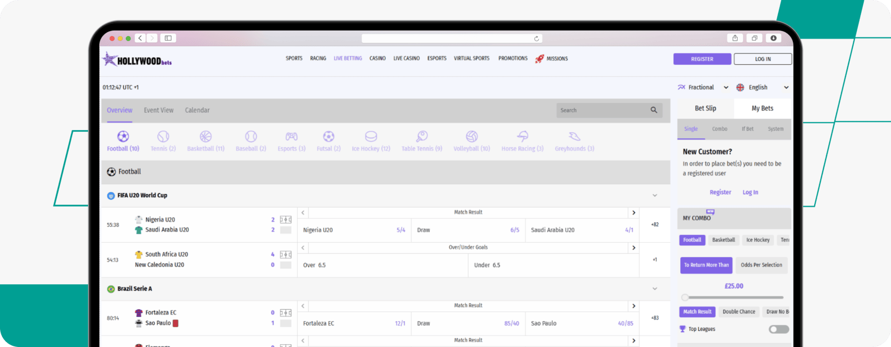 Live betting on Hollywoodbets