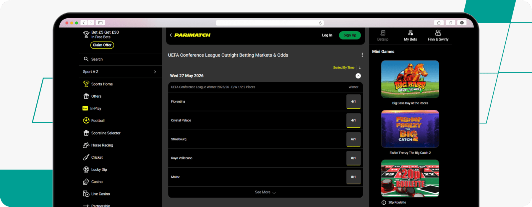 Parimatch UEFA Conference league market