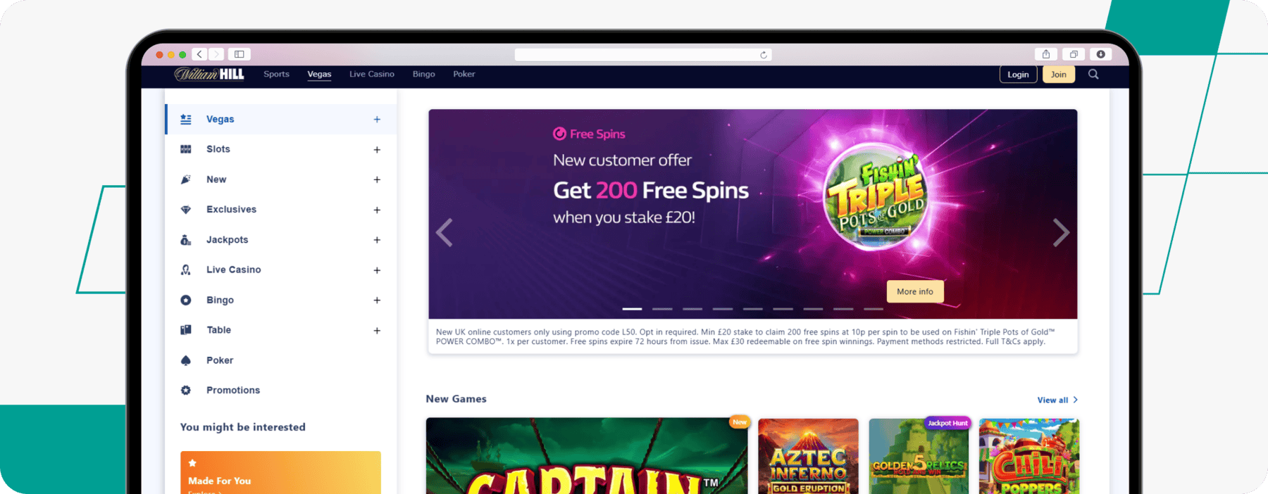 William Hill Casino Screen