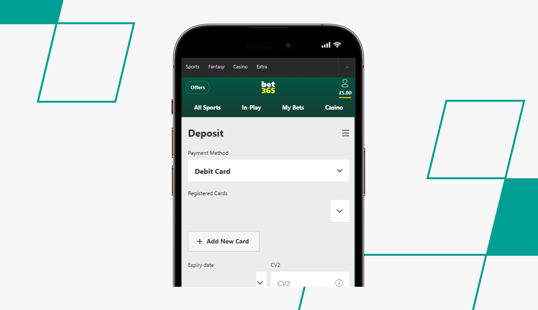 bet365 deposit screen