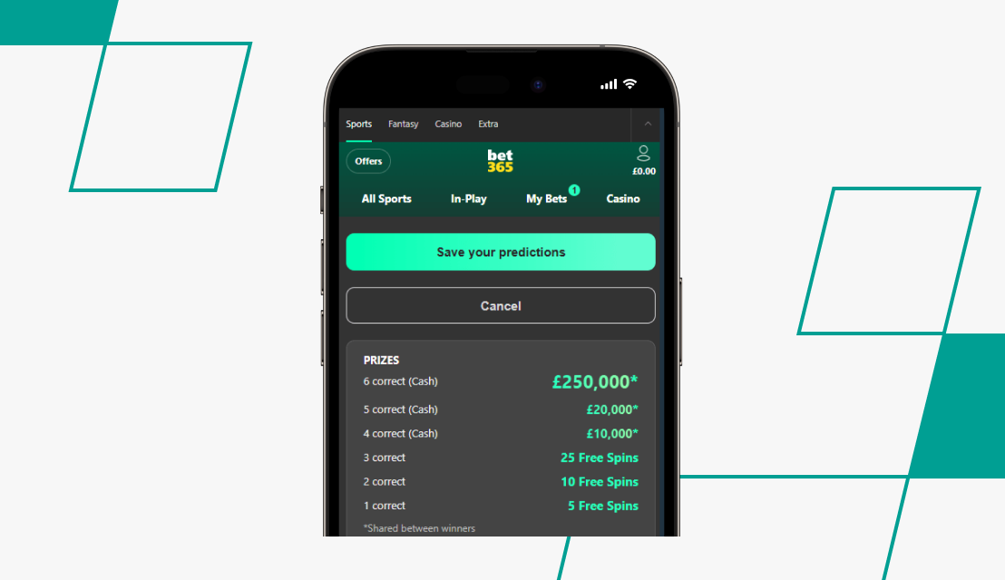 Saving Predictions on bet365 6scores