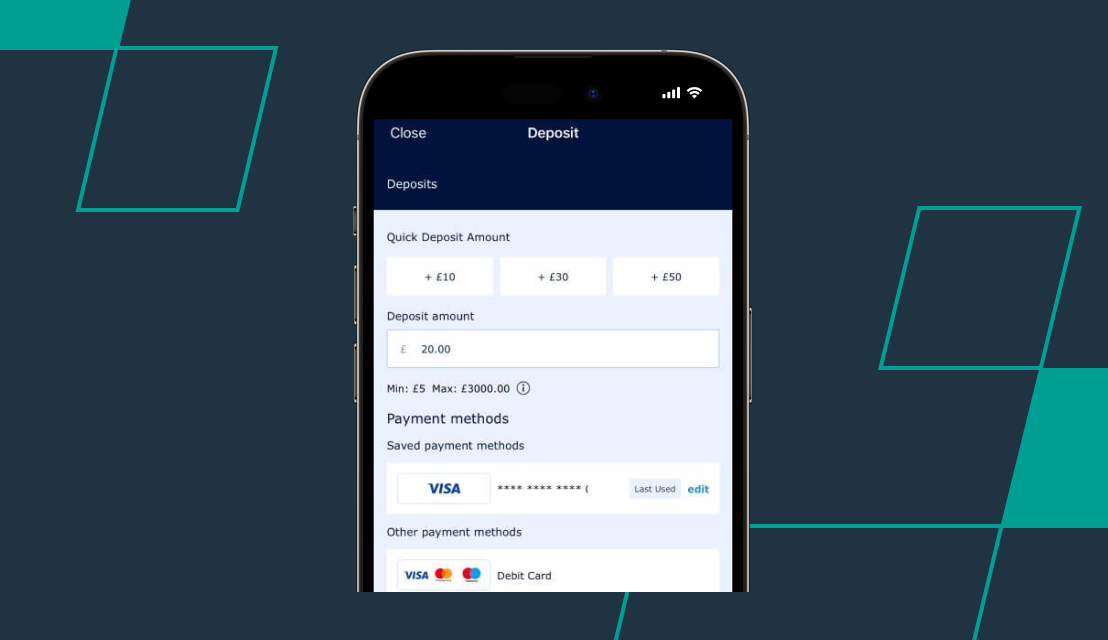 screenshot of william hill deposit page