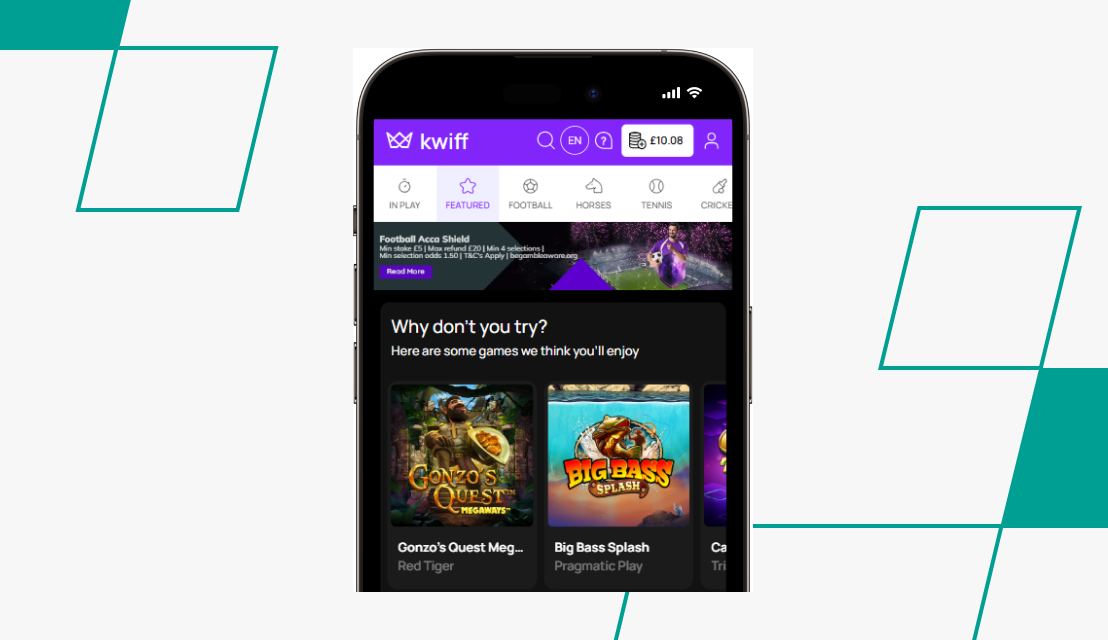 screenshot of kwiff deposit step 1