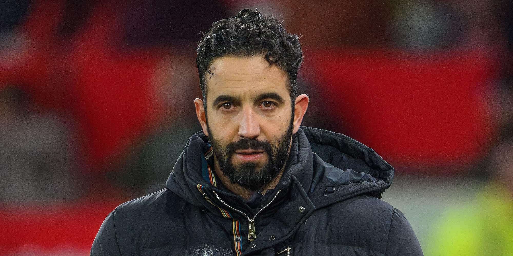 Ruben Amorim on the field as Manchester United manager