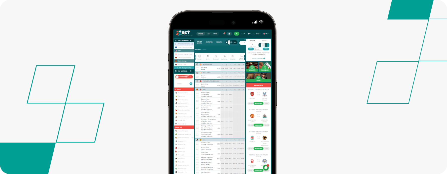 screenshot of 22bet mobile app homepage