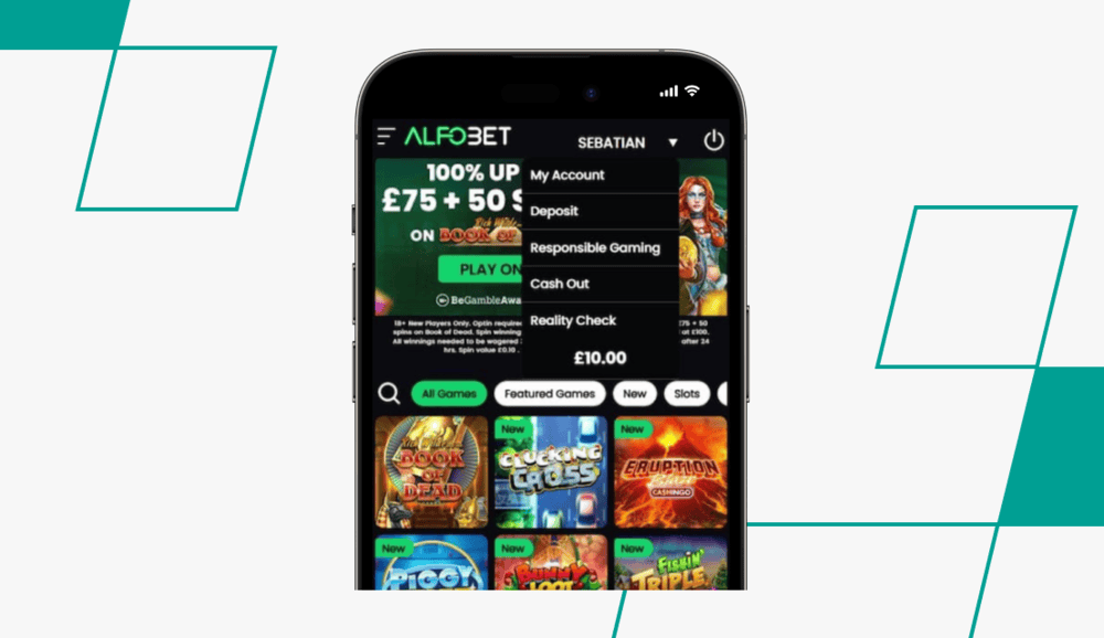 screenshot of alfobet deposit process step 1