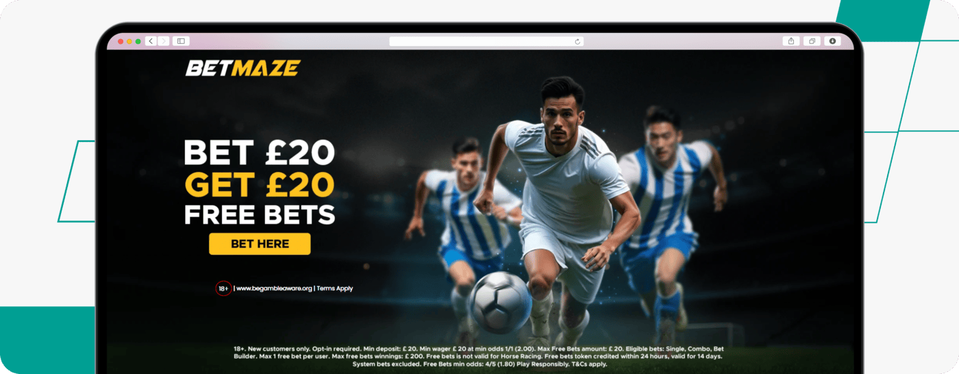 screenshot of betmaze sports welcome offer