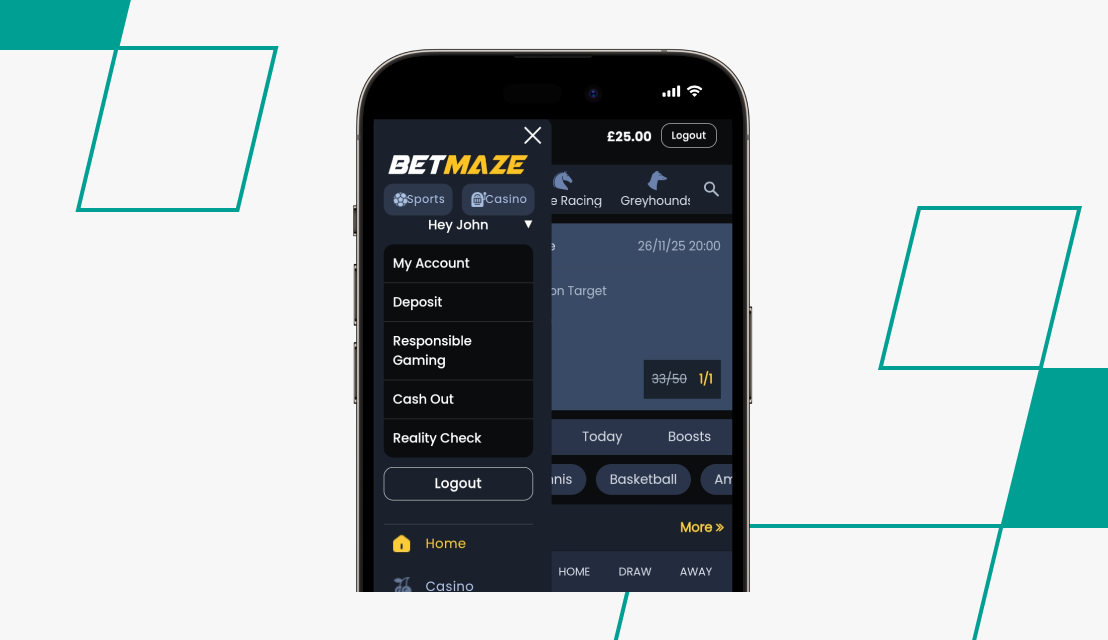 screenshot of betmaze withdrawal step 1