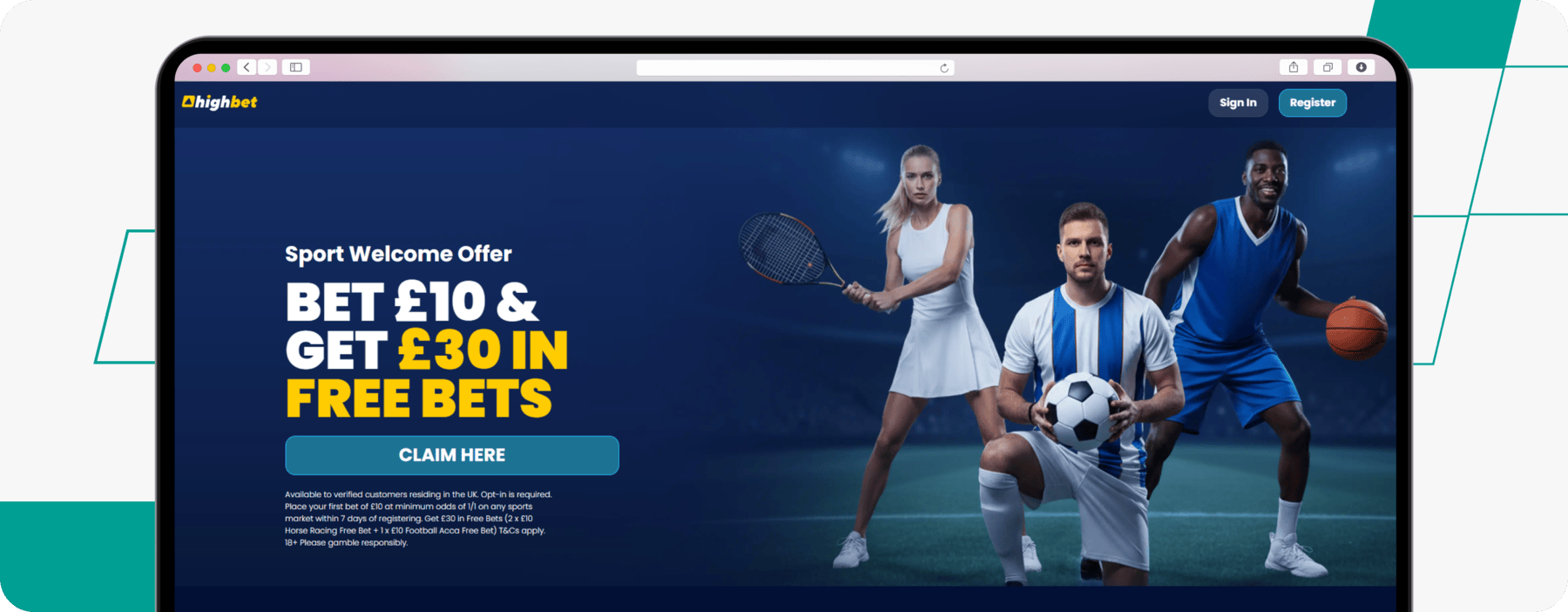 screenshot of highbet sports welcome offer