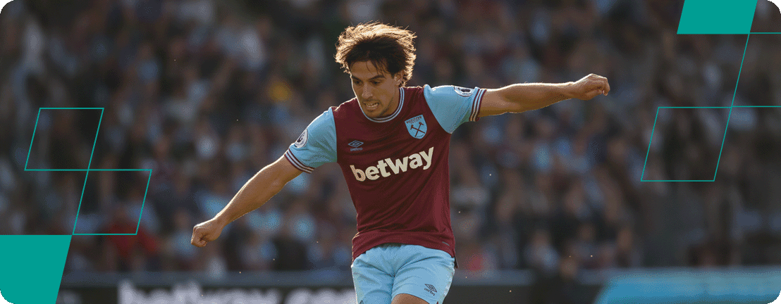 football player wearing west ham betway jersey