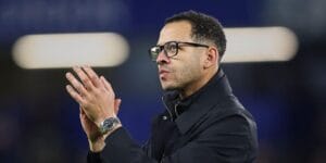 Liam Rosenior applauds his team after Chelsea game