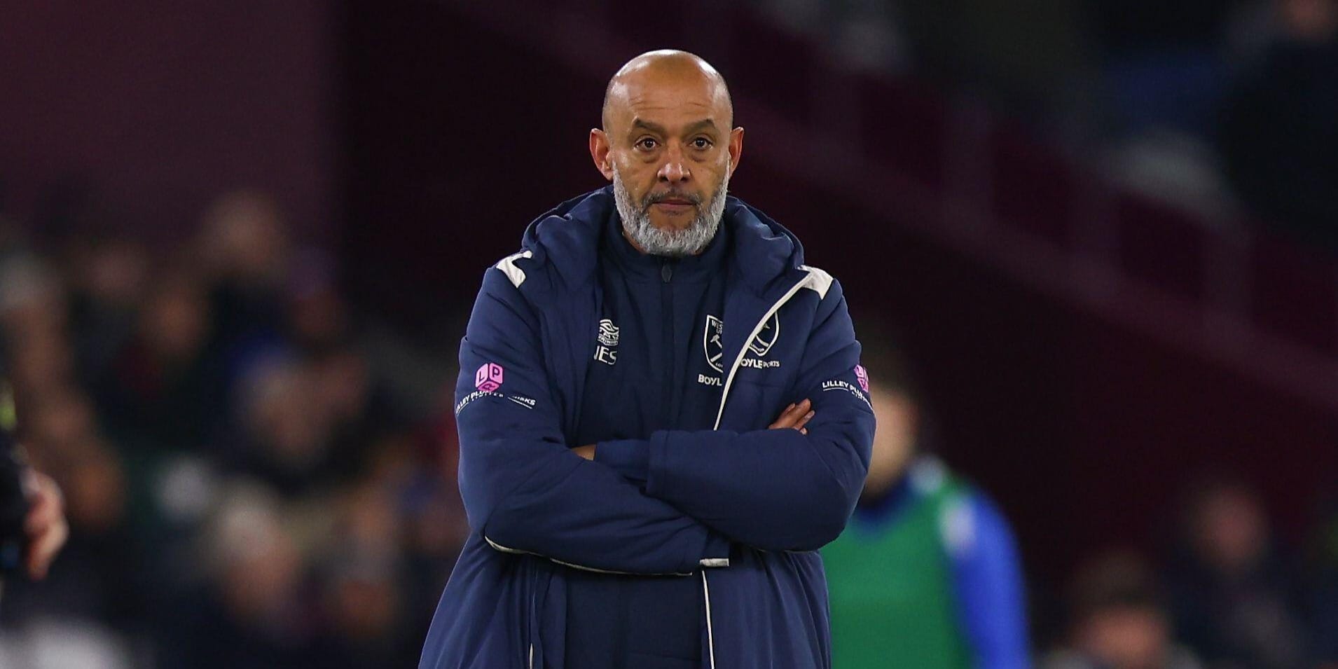 Nuno Espirito Santo West Ham United manger stood on the sidelines