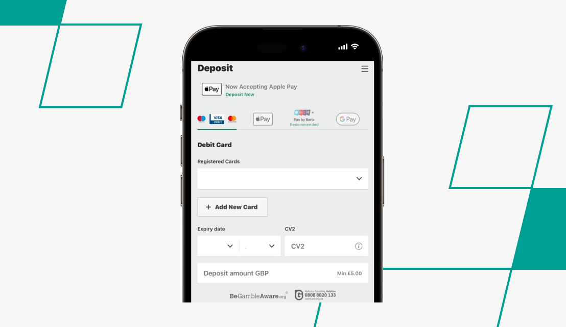 screenshot of bet365 deposit page