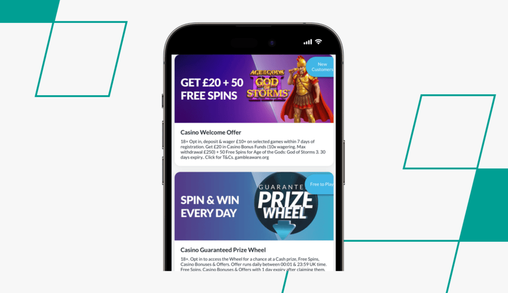 screenshot of betvictor offer selection page