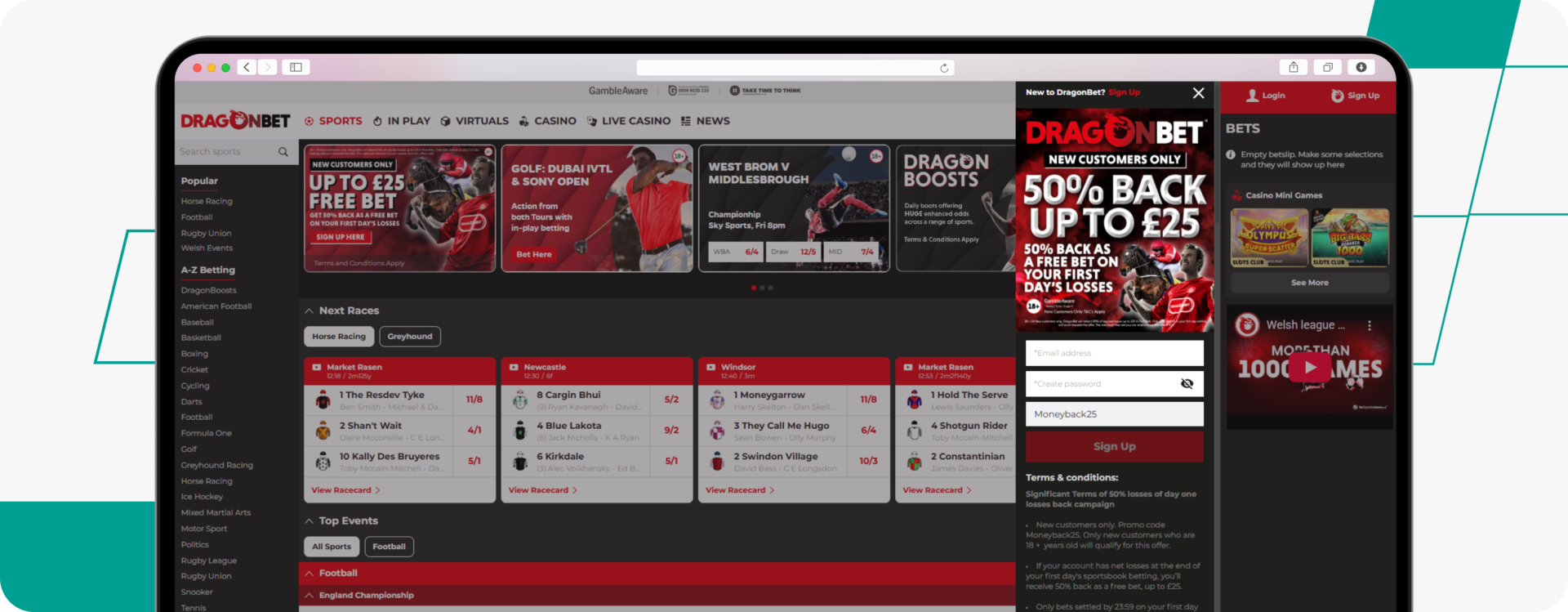 screenshot of dragonbet wales exclusive welcome offer