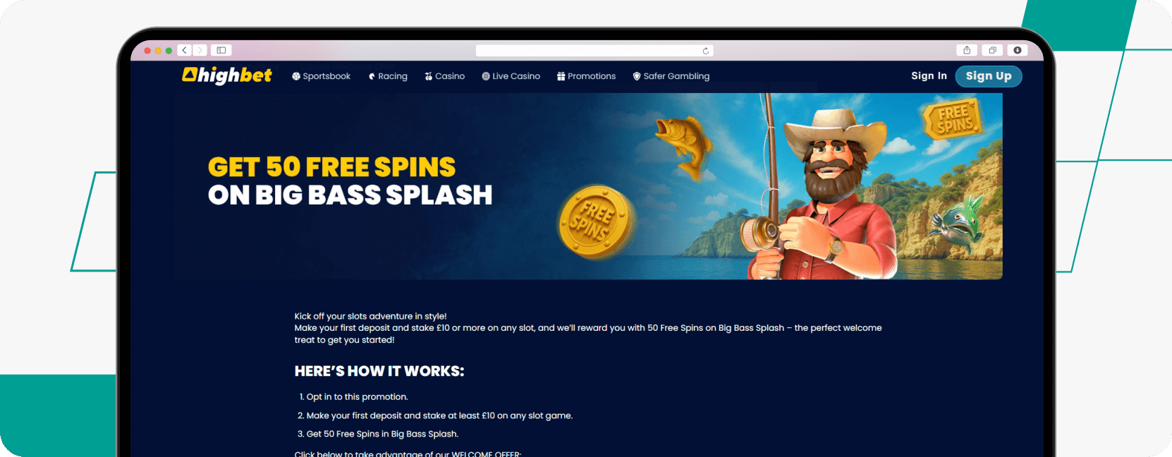 highbet casino welcome offer 50 free spins