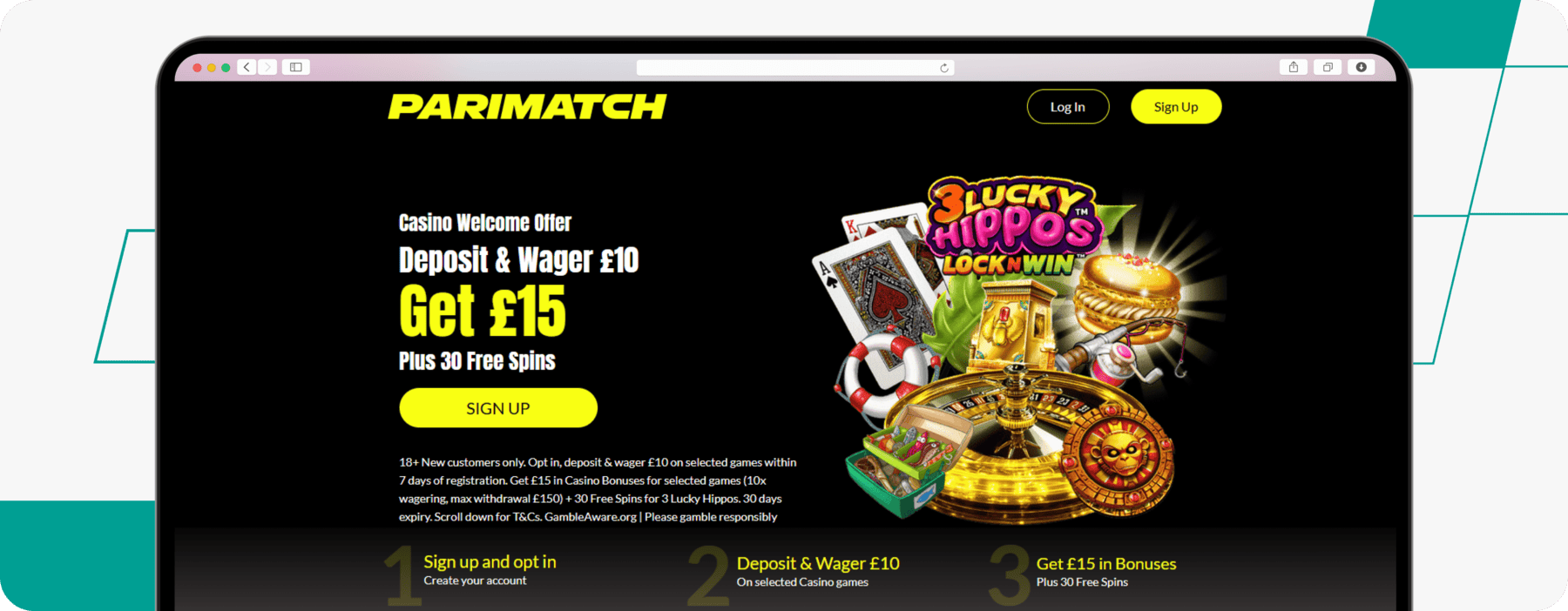 screenshot of parimatch casino welcome offer