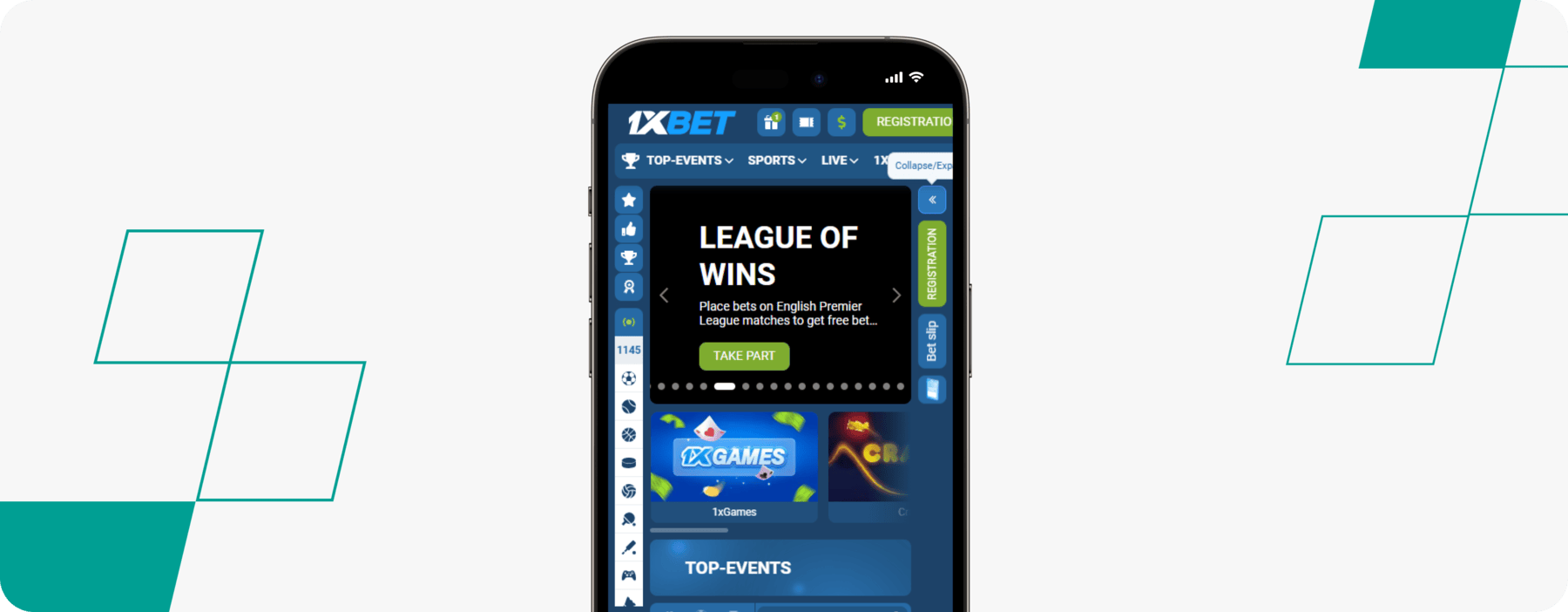 screenshot of 1xbet betting app kenya
