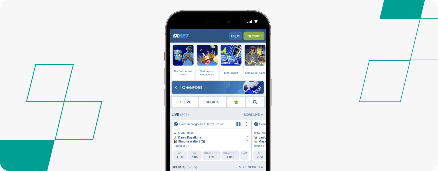 screenshot of 1xbet uganda mobile app
