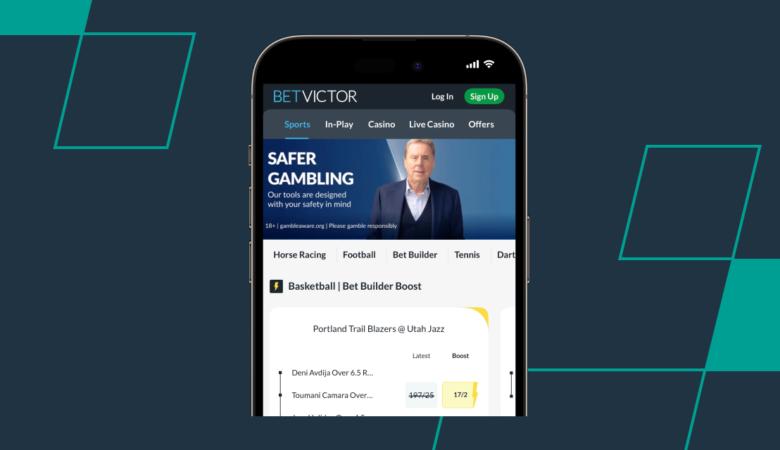 screenshot of betvictor app homepage