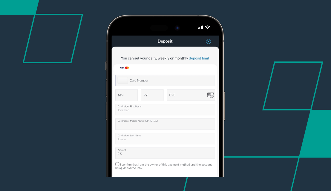 screenshot of betvictor deposit page